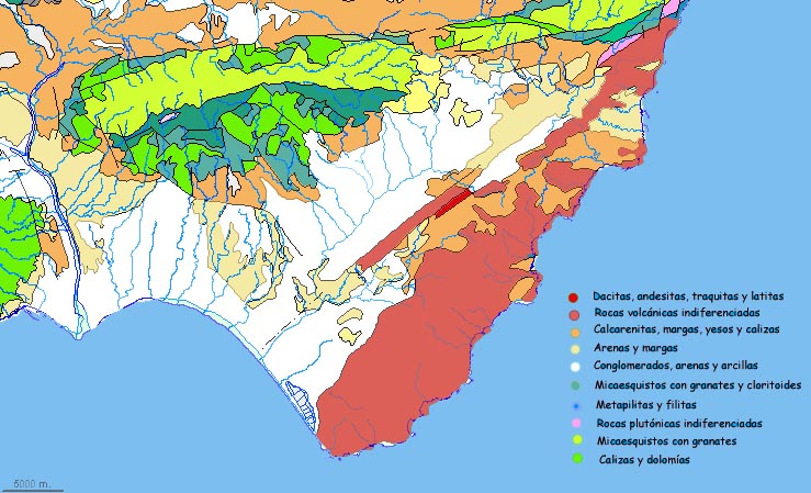 mapa geologico delparque natural cabo de gata nijar