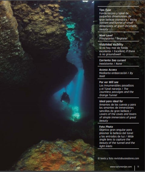 El Túnel Naranja inmersión en Cabo de Gata