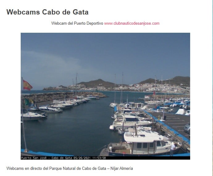 Webcam cabo de Gata Almería