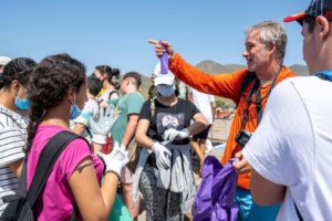 Ramón Esteban con su alumnado del IES San Isidro